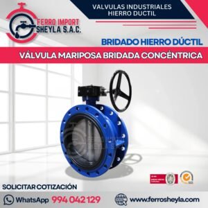VÁLVULA MARIPOSA BRIDADA CONCÉNTRICA | BRIDADO HIERRO DÚCTIL