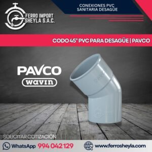CODO 45° PVC PARA DESAGÜE | PAVCO