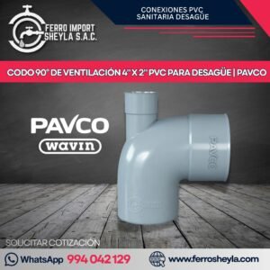 CODO 90° DE VENTILACIÓN 4" X 2" PVC PARA DESAGÜE | PAVCO