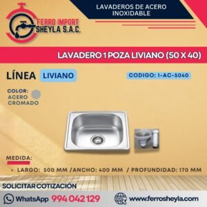 LAVADERO 1 POZA LIVIANO (50 X 40)