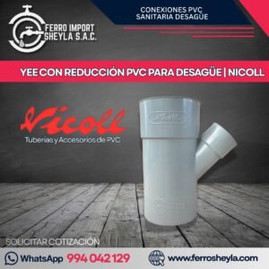 YEE CON REDUCCIÓN PVC PARA DESAGÜE | NICOLL