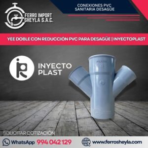 YEE DOBLE CON REDUCCIÓN PVC PARA DESAGÜE | INYECTOPLAST