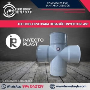 TEE DOBLE PVC PARA DESAGÜE | INYECTOPLAST