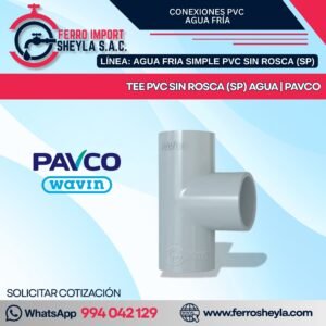 TEE PVC SIN ROSCA (SP) AGUA | PAVCO