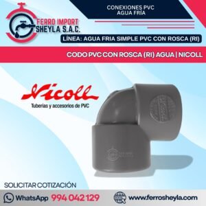CODO PVC CON ROSCA (RI) AGUA | NICOLL