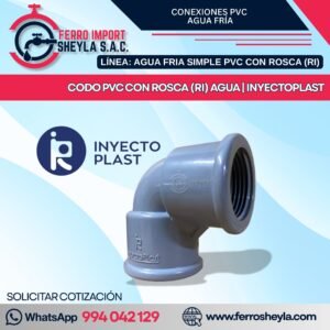 CODO PVC CON ROSCA (RI) AGUA | INYECTOPLAST