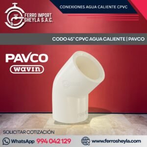 CODO 45° CPVC AGUA CALIENTE | PAVCO