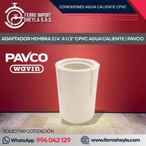 ADAPTADOR HEMBRA 3/4" A 1/2" CPVC AGUA CALIENTE | PAVCO