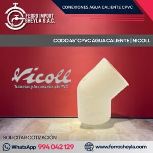 CODO 45° CPVC AGUA CALIENTE | NICOLL