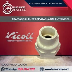 ADAPTADOR HEMBRA CPVC AGUA CALIENTE | NICOLL