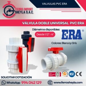 VÁLVULA DOBLE UNIVERSAL  PVC ERA