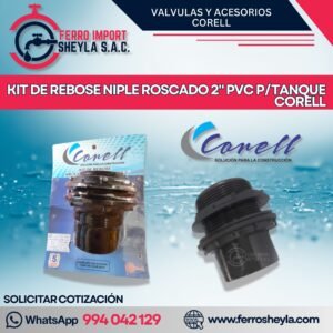 KIT DE REBOSE NIPLE ROSCADO 2" PVC P/TANQUE CORELL