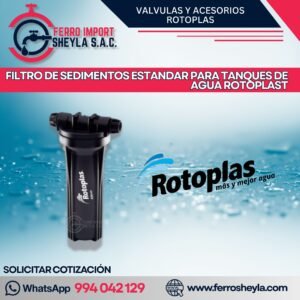 FILTRO DE SEDIMENTOS ESTANDAR PARA TANQUES DE AGUA ROTOPLAST