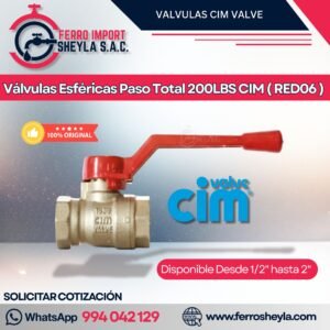 Válvulas Esféricas Paso Total 200LBS CIM ( RED06 )