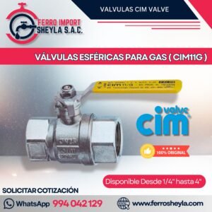 VÁLVULAS ESFÉRICAS PARA GAS ( CIM11G )