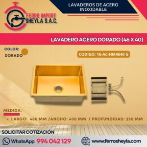 LAVADERO ACERO DORADO (46 X 40)