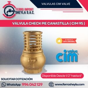 VÁLVULA CHECK PIE CANASTILLA ( CIM 95 )