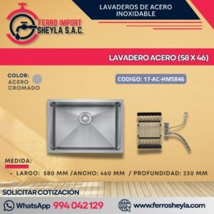 LAVADERO ACERO (58 X 46)