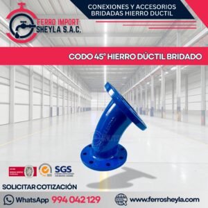 CODO 45° HIERRO DÚCTIL BRIDADO