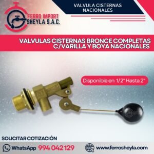 VALVULAS CISTERNAS BRONCE COMPLETAS C/VARILLA Y BOYA NACIONALES