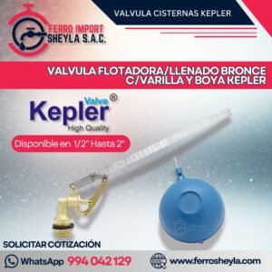 VALVULA FLOTADORA/LLENADO BRONCE C/VARILLA Y BOYA KEPLER
