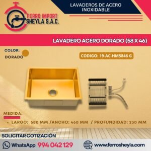 LAVADERO ACERO DORADO (58 X 46)