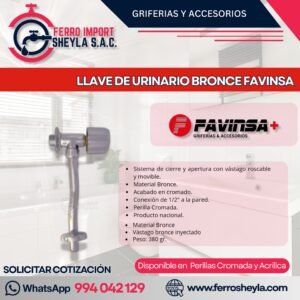 LLAVE DE URINARIO BRONCE FAVINSA