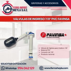 VÁLVULAS DE INGRESO 7/8" PVC FAVINSA