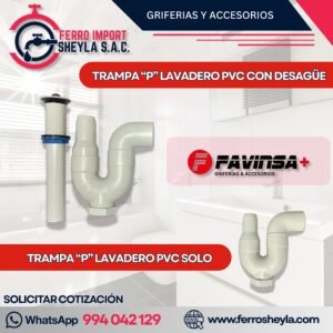 TRAMPA “P” LAVADERO PVC FAVINSA