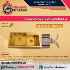 LAVADERO ACERO DORADO (82 X 45)