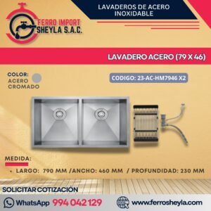 LAVADERO ACERO (79 X 46)