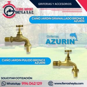 CAÑO JARDIN GRANALLADO Y PULIDO BRONCE AZURIN