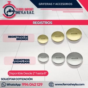 REGISTROS BRONCE Y CROMADOS