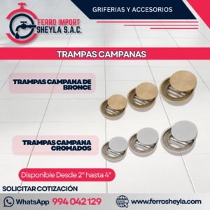 TRAMPAS CAMPANAS BRONCE Y CROMADOS