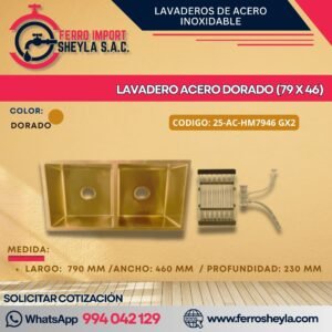 LAVADERO ACERO DORADO (79 X 46)