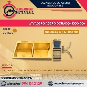 LAVADERO ACERO DORADO (100 X 50)