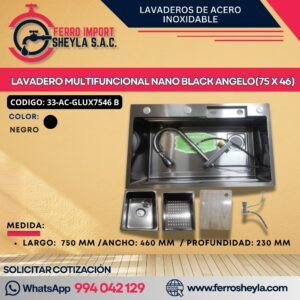 LAVADERO MULTIFUNCIONAL NANO BLACK ANGELO(75 X 46)