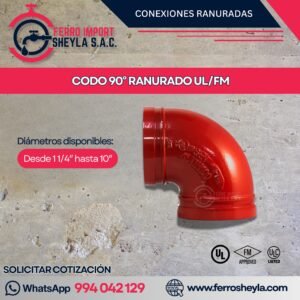 CODO 90° RANURADO UL/FM