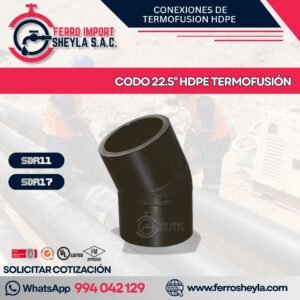 CODO 22.5° HDPE TERMOFUSIÓN